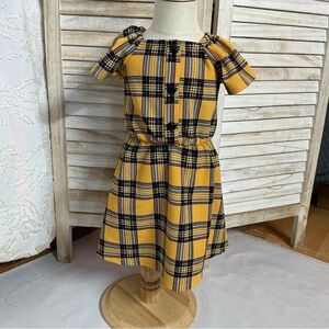 Lily Bleu Yellow Plaid Kids Dress